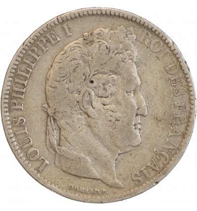 5 Francs Louis-Philippe Ier Tête Laurée Tranche En Creux