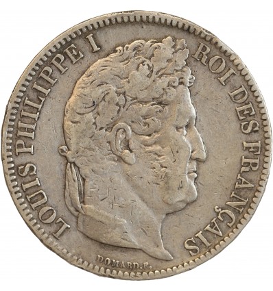 5 Francs Louis-Philippe Ier Tête Laurée Tranche En Relief