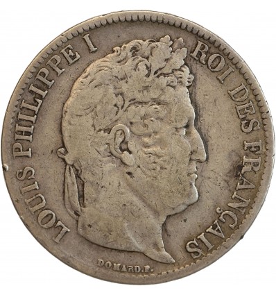 5 Francs Louis-Philippe Ier Tête Laurée Tranche En Relief