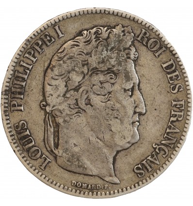 5 Francs Louis-Philippe Ier Tête Laurée Tranche En Relief