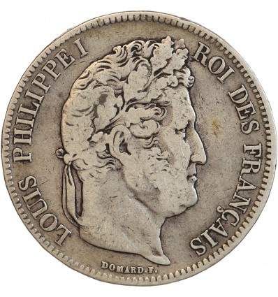 5 Francs Louis-Philippe Ier Tête Laurée Tranche En Relief