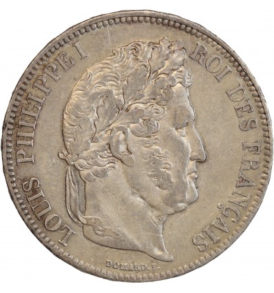 5 Francs Louis Philippe Ier Tête Laurée Tranche En Relief