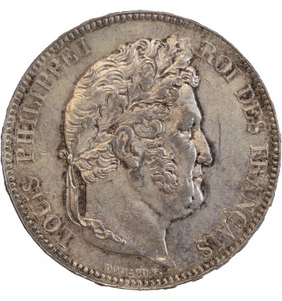 5 Francs Louis Philippe Ier Tête Laurée Tranche en Relief