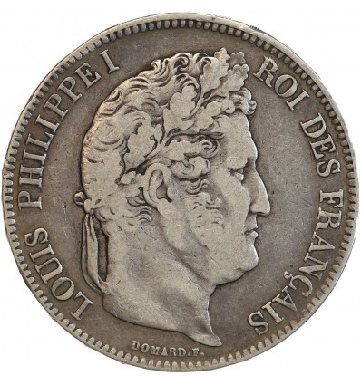 5 Francs Louis Philippe Ier Tête Laurée Tranche En Relief