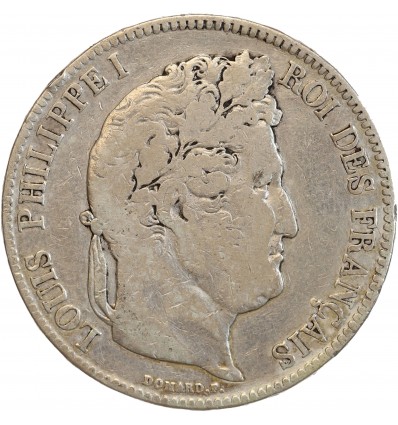 5 Francs Louis-Philippe Ier Tête Laurée Trance en Relief