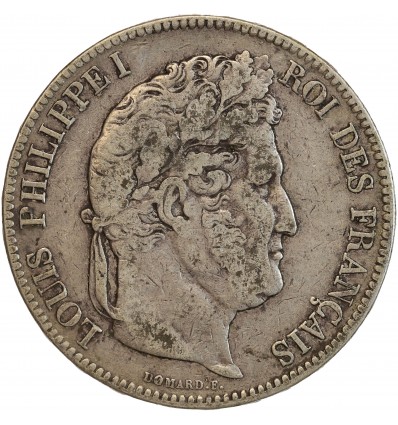 5 Francs Louis-Philippe Ier Tête Laurée Tranche En Relief