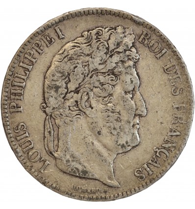 5 Francs Louis-Philippe Ier Tête Laurée Tranche En Relief