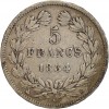 5 Francs Louis-Philippe Ier Tête Laurée Tranche En Relief