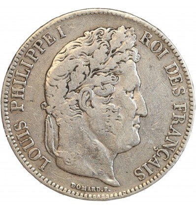 5 Francs Louis-Philippe Ier Tête Laurée Tranche En Relief