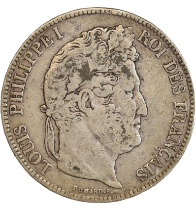 5 Francs Louis-Philippe Ier Tête Laurée Tranche En Relief