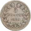 5 Francs Louis-Philippe Ier Tête Laurée Tranche En Relief