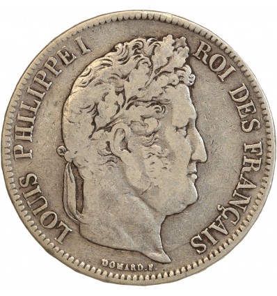 5 Francs Louis-Philippe Ier Tête Laurée Tranche En Relief