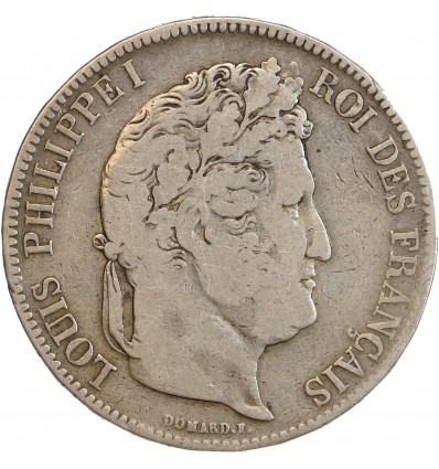 5 Francs Louis-Philippe Ier Tête Laurée Tranche En Relief