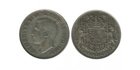 50 Cents Georges VI Canada Argent