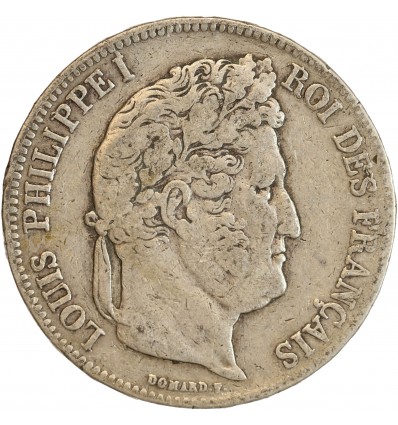 5 Francs Louis-Philippe Ier Tête Laurée Tranche En Relief