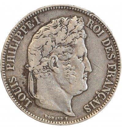 5 Francs Louis-Philippe Ier Tête Laurée Tranche En Relief