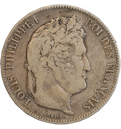 5 Francs Louis-Philippe Ier Tête Laurée Tranche En Relief