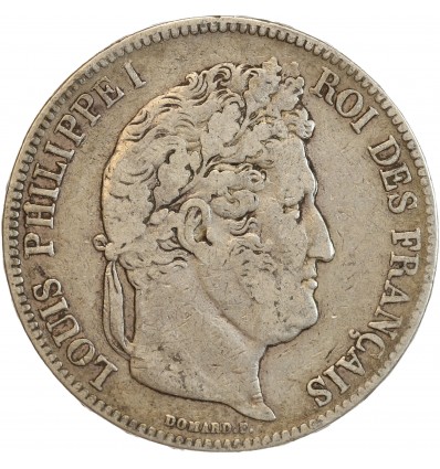 5 Francs Louis-Philippe Ier Tête Laurée Tranche En Relief