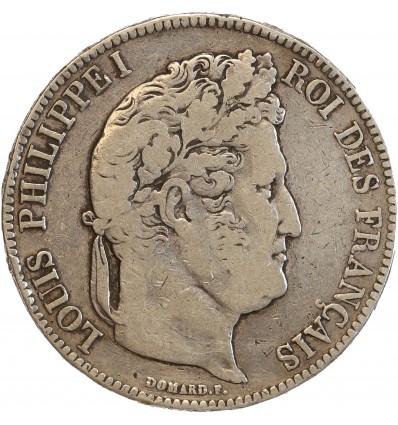 5 Francs Louis-Philippe Ier Tête Laurée Tranche En Relief