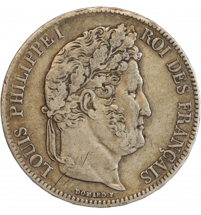 5 Francs Louis-Philippe Ier Tête Laurée Tranche En Relief