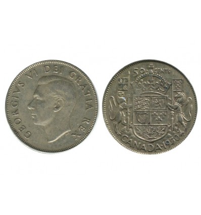 50 Cents Georges VI Canada Argent