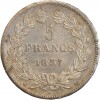 5 Francs Louis Philippe Ier Tête laurée Tranche en Relief