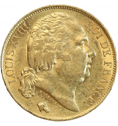 20 Francs Louis XVIII Buste Nu