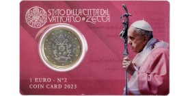 1 Euro Vatican 2023 Armoiries du Pape François - Coincard n°2