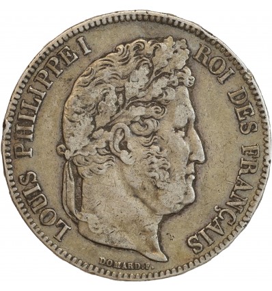 5 Francs Louis-Philippe Ier Tête Laurée Tranche En Relief