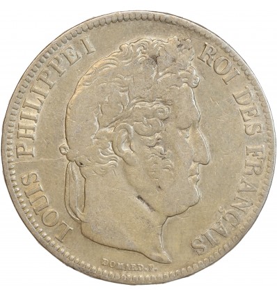 5 Francs Louis-Philippe Ier Tête Laurée Tranche En Relief