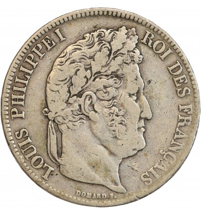 5 Francs Louis-Philippe Ier Tête Laurée Tranche En Relief