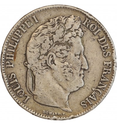 5 Francs Louis-Philippe Ier Tête Laurée Tranche En Relief