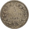 5 Francs Louis-Philippe Ier Tête Laurée Tranche En Relief