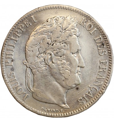 5 Francs Louis Philippe Ier Tête laurée Tranche en Relief