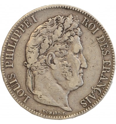 5 Francs Louis-Philippe Ier Tête Laurée Tranche en Relief