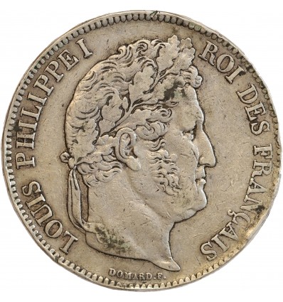 5 Francs Louis-Philippe Ier Tête Laurée Tranche en Relief