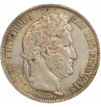 5 Francs Louis Philippe Ier Tête laurée Tranche en Relief