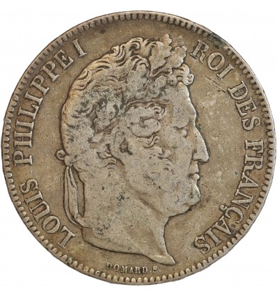 5 Francs Louis-Philippe Ier Tête Laurée Tranche en Relief