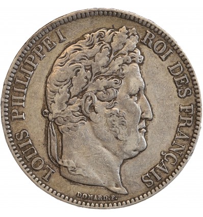 5 Francs Louis Philippe Ier Tête Laurée Tranche en Relief