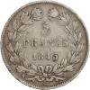 5 Francs Louis-Philippe Ier Tête Laurée Le I plus éloigné - Tranche en Relief