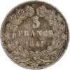 5 Francs Louis-Philippe Ier Tête Laurée Le I plus éloigné - Tranche en Relief