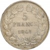 5 Francs Louis-Philippe Ier Tête Laurée Le I plus éloigné - Tranche en Relief