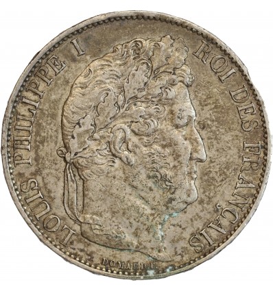 5 Francs Louis-Philippe Ier Tête Laurée - Le I plus éloigné - Tranche en Relief