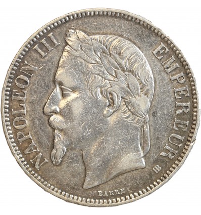 5 Francs Napoléon III Tête Laurée Second Empire