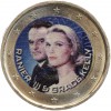2 Euros Colorisée - Rainier III et Grace Kelly