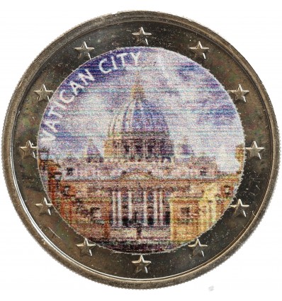 2 Euros Colorisée - Basilique Saint Pierre - Vatican