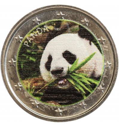 2 Euros Colorisée - Le Panda