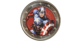 2 Euros Colorisée - Captain America