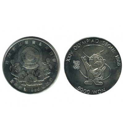 5000 Won Corée du Sud Argent