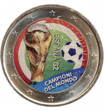 2 Euros Colorisée - Coupe du Monde 1982